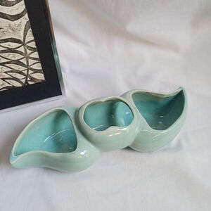 MCM Turquoise Succulent Planter Three Section